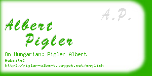 albert pigler business card